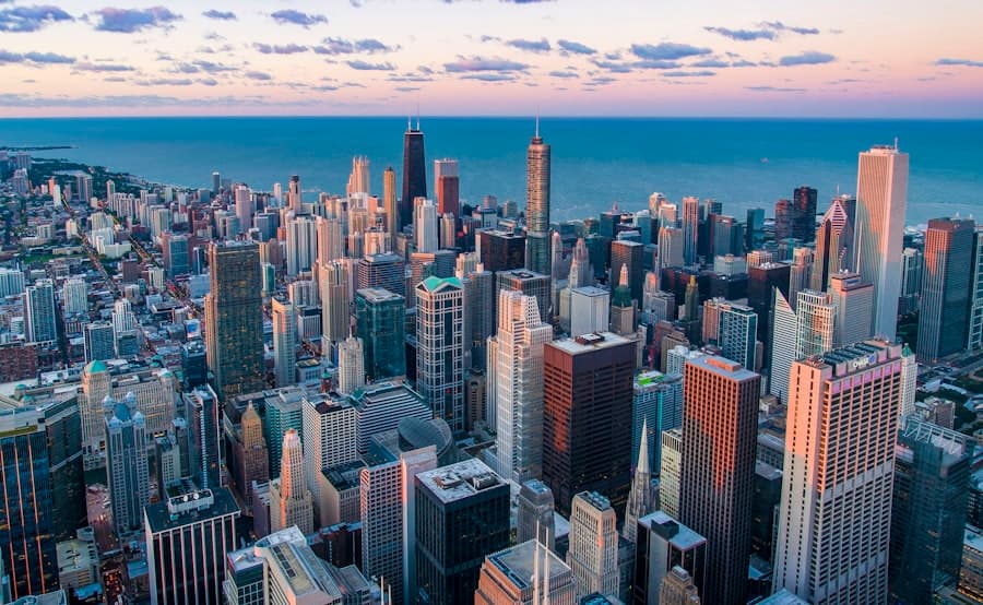 City skyline representing scaled property marketing